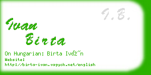 ivan birta business card